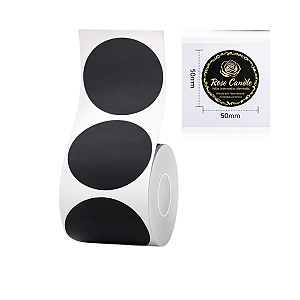Rolo de Etiqueta Adesiva Térmica 50x50mm redonda preta para M2 Niimbot Original