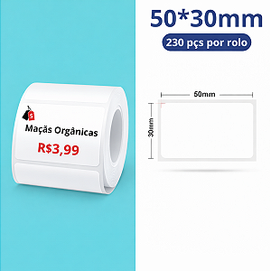 Rolo Etiqueta 50x30mm P/ B21 Pro Impressão Vermelha/preta Niimbot