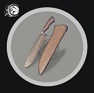 FACA PARRILHEIRA DAMASCO 10" 7MM INTEGRAL SANTA FORJA