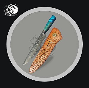 FACA PICANHEIRA DAMASCO 10" 5MM INTEGRAL IGUARIA CAMPEIRA