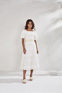 Vestido Algodão Bordado Com Aviamento 120cm - Titanium