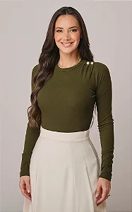 Blusa Manga Longa Giovana Verde - Tata Martello