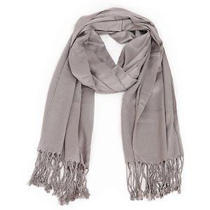 Echarpe Pashmina Viscose Lisa - Cinza
