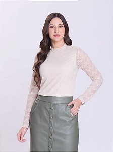 BLUSA SILVIA BEGE - HAPUK