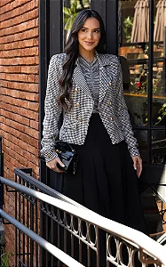 Blazer com Gola e Botões Dourados Donatela - Tata Martello