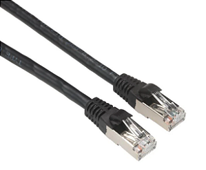 PATCH CORD CAT5E F/UTP PRETO RJ45-RJ45 BOTA PRETA 02,0M