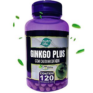 Ginkgo Biloba com Castanha da Índia Nutri Life - 120 Cápsulas - 500 MG