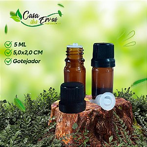 Frasco de Vidro Gotejador Âmbar - 5ML