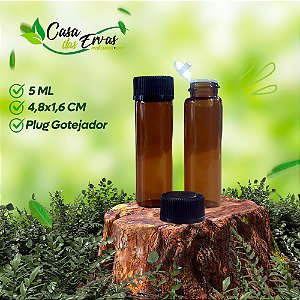 Frasco de Vidro Gotejador Flalconete Âmbar - 5ML