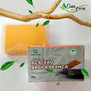 Sabonete Açafrão e Argila Branca - Nativa Brasil - 90g
