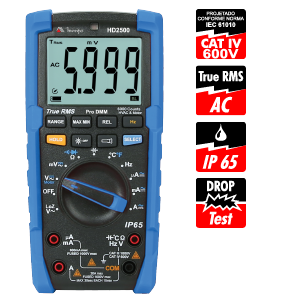 Multímero Digital CAT IV 600V/  True RMS - Minipa HD2500
