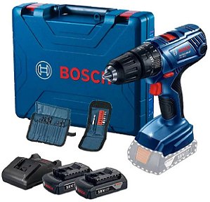 Parafusadeira Furadeira de Impacto GSB180-LI 1/2 Pol. 18V com 2 Baterias 2,0Ah Carregador Bivolt e Maleta com Acessórios