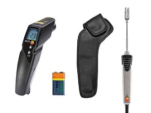 Pirômetro Óptico c/ Infravermelho p/ Medição de Temperatura c/ Mira Laser (12:1 ótica) - Testo 830 T2 KIT