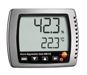 Termohigrômetro para Medição de Umidade, Ponto de Orvalho e Temperatura, com Alarme de Led - Testo 608 H2A