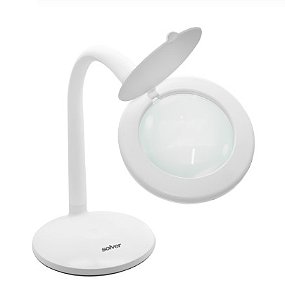Lupa de Mesa LED Bivolt 5D C/ Dimmer Touch Solver HL-210