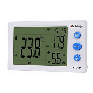 Relógio Termo-Higrômetro Int / Visor Maior / Display branco - Minipa MT-242A