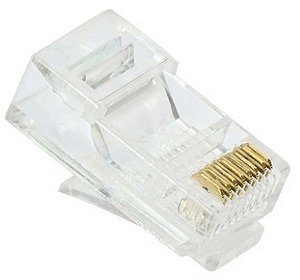Conector para cabo CAT 5e RJ45 - caixa com 10 unidades