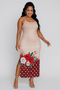 VESTIDO MAX MIDI TROPICAL CHIC