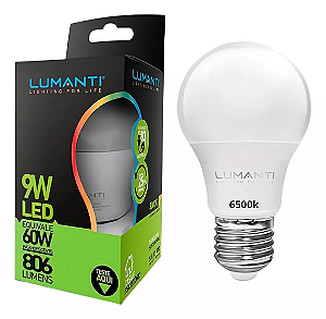Lâmpada LED Bulbo A60 9W AUTOVOLT 6500K 806 LUMENS - LUMANTI