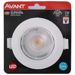 SPOT LED Redondo 5W Bivolt 6500K AVANT BRANCO FRIO
