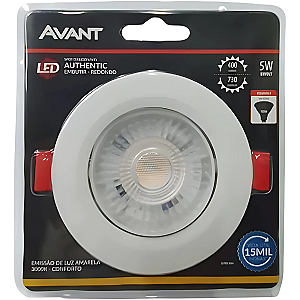 SPOT LED Redondo 5W Bivolt 3000K AVANT Amarela