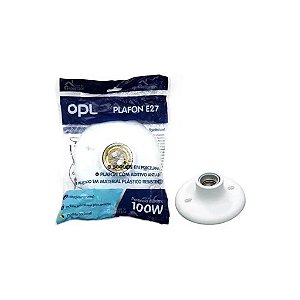 Soquete Plafon Branco OPL - 220v -Base E27 (lâmpada comum)