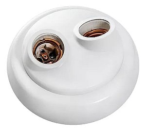 Soquete Plafon Duplo Branco OPL