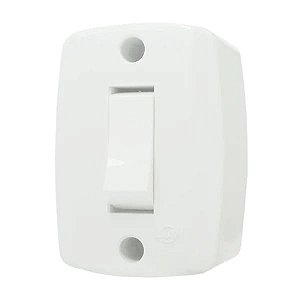Interruptor Simples 6A 250V~ de Sobrepor Retangular | Fácil Instalação e Durabilidade