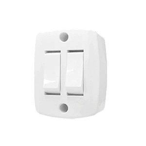2 Interruptores Simples 6A 250V~ de Sobrepor Retangular | Praticidade e Durabilidade