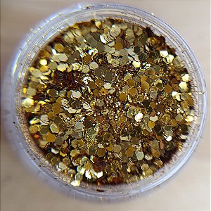 Mini Potinho de Glitter REF: 30 - Dourado