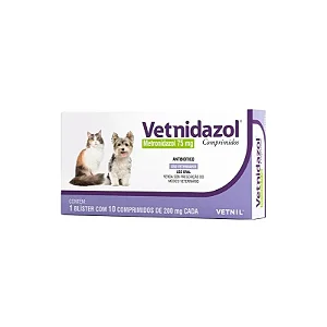 Antimicrobiano Vetnidazol 75mg 10 comprimidos para Cães