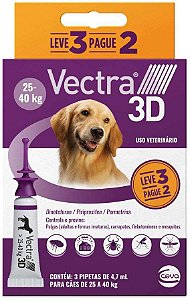 Antipulgas e Carrapatos Ceva Vectra 3D para Cães de 25 a 40 Kg