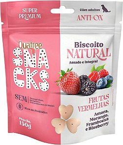 Biscoito Natural Quatree Snacks para Cães Adultos Sabor Frutas Vermelhas 150g