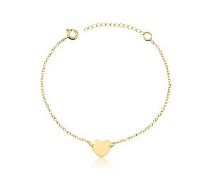 PULSEIRA CORAÇÃO FOLHEADA A OURO