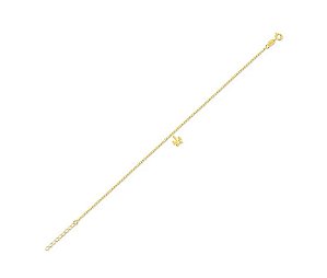 TORNOZELEIRA BORBOLETA FOLHEADA A OURO