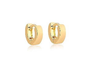 BRINCO CLICK LISO LARGO FOLHEADO A OURO