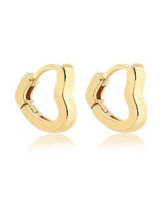 BRINCO CLICK CORAÇÃO LISO GRANDE FOLHEADO A OURO