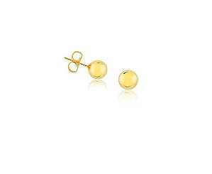 BRINCO BOLA 6MM FOLHEADO A OURO