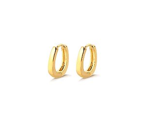 BRINCO ARGOLA CLICK OVAL LISA MEDIA FOLHEADO A OURO