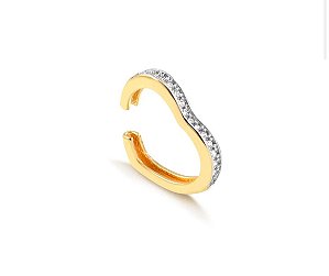 BRINCO PIERCING CORAÇÃO MÉDIO COM PEDRAS DE ZIRCONIA FOLHEADO A OURO
