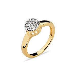 ANEL CHUVEIRO COM PEDRAS DE ZIRCÔNIA FOLHEADO A OURO