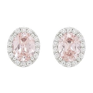 BRINCO OVAL FACETADO CRAVEJADO FOLHEADO A RÓDIO BRANCO