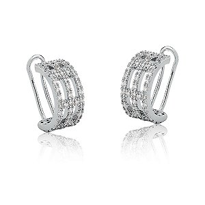 BRINCO PIERCING FAKE COM PEDRAS DE ZIRCÔNIA FOLHEADO A RÓDIO NEGRO