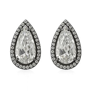 BRINCO GOTINHA COM ZIRCÔNIAS FOLHEADO A RÔDIO