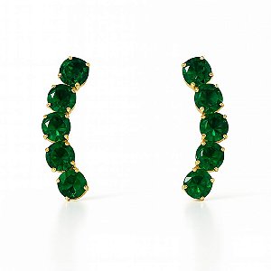 BRINCO EAR CUFF MÉDIO COM PEDRAS DE ZIRCÔNIA FOLHEADO A OURO
