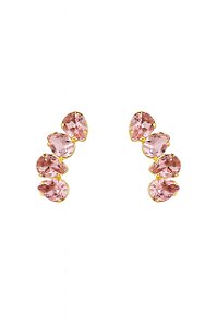 BRINCO EAR CUFF GOTA MÉDIO COM PEDRAS DE ZIRCÔNIA FOLHEADO A OURO