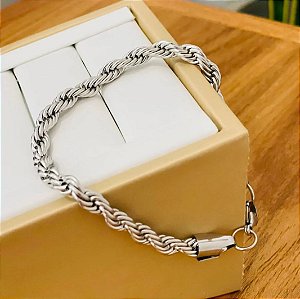 PULSEIRA CORDÃO BAIANO AÇO INOXIDÁVEL 8 mm 23 cm