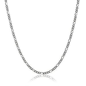 CORRENTE MASCULINA FINA ELO FÍGARO 3 EM 1 AÇO INOXIDÁVEL 60cm 3x1 3mm