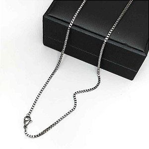 CORRENTE MASCULINA VENEZIANA AÇO INOXIDÁVEL 2mm - 60cm