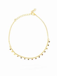 TORNOZELEIRA CORAÇÃOZINHO FOLHEADO A OURO